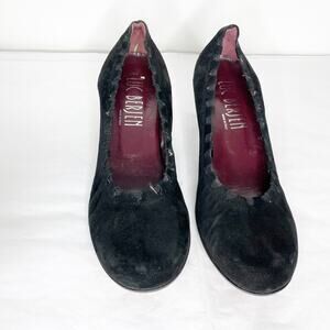 Luc Berjen Suede Round Toe Kitten Heel Shoes